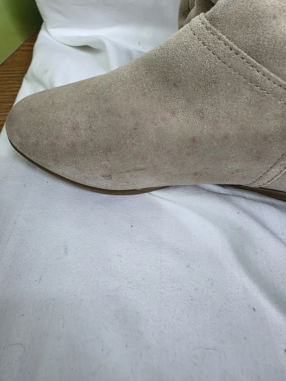 Aldo Beige Suede-Look Over-the-Knee Boots with Faux Fur Trim